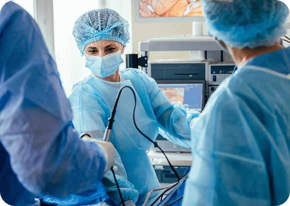 Procedure of laparoscopy in IVF clinic lab